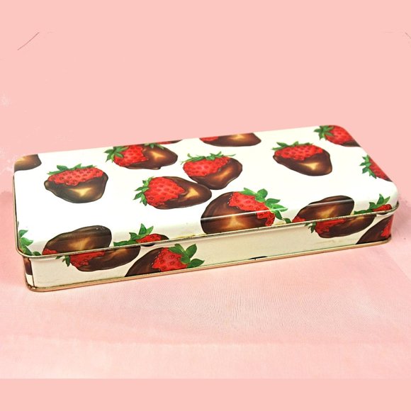 Vintage Department 56 Sweets Chocolate Strawberries Tin Trinket Storage Gift Box - Picture 2 of 7